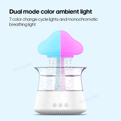 Rain Cloud Electric Air Humidifier 300Ml Aroma Diffuser Zen Rain Water Drops Colorful Night Light Humidifier for Home Gift